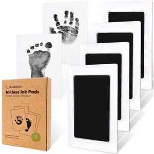 4-Pack Inkless Hand and Footprint Kit - Ink Pad for Baby Hand and Footprints
